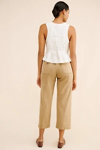Madewell Emmett Garment Dye Wide Leg Cropped Pants