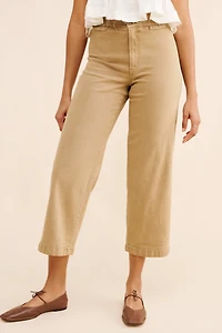 Madewell Emmett Garment Dye Wide Leg Cropped Pants