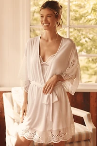 Eberjey Beatrix Lace-Trim Robe