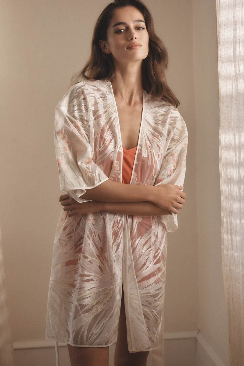 Rya Collection Tamara Sheer Floral Cover-Up Robe