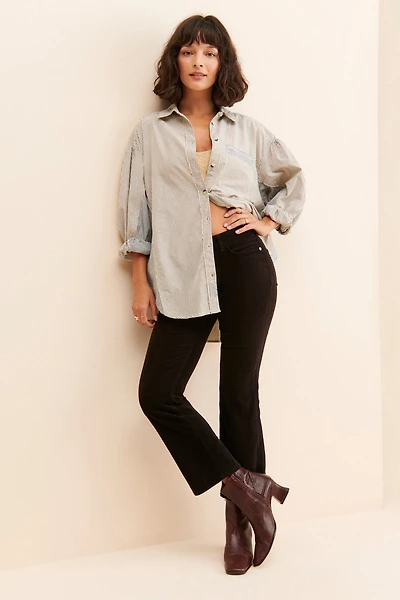 Pilcro Yaya Mid-Rise Crop Flare Corduroy Jeans