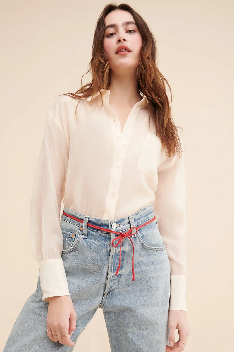 WAYF Organza Buttondown Shirt