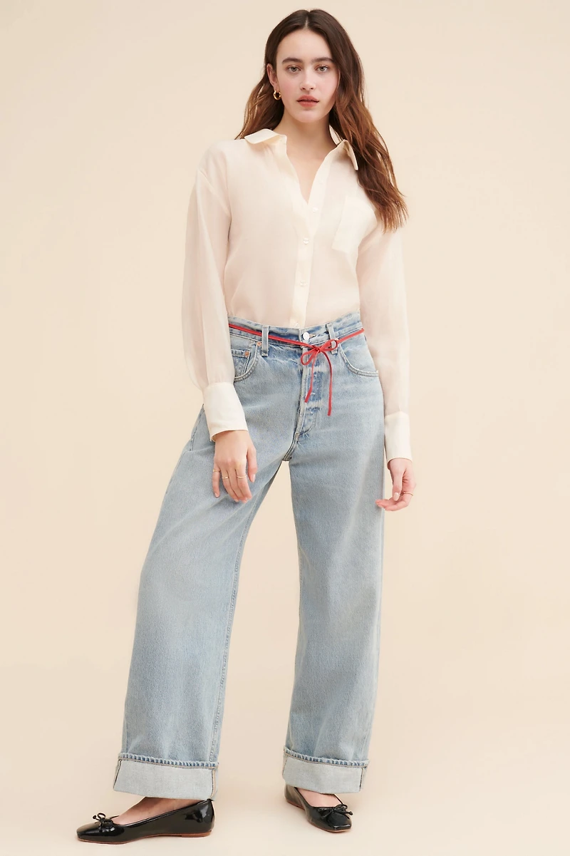 WAYF Organza Buttondown Shirt
