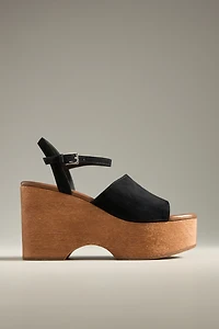 Jeffrey Campbell On Deck Wooden Wedge Platform Sandals