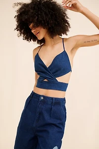 Re_Nuuly x Zero Waste Daniel Denim Cross Top