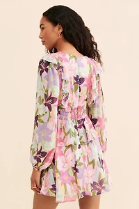 Hutch Floral Printed Ruffled Mini Dress