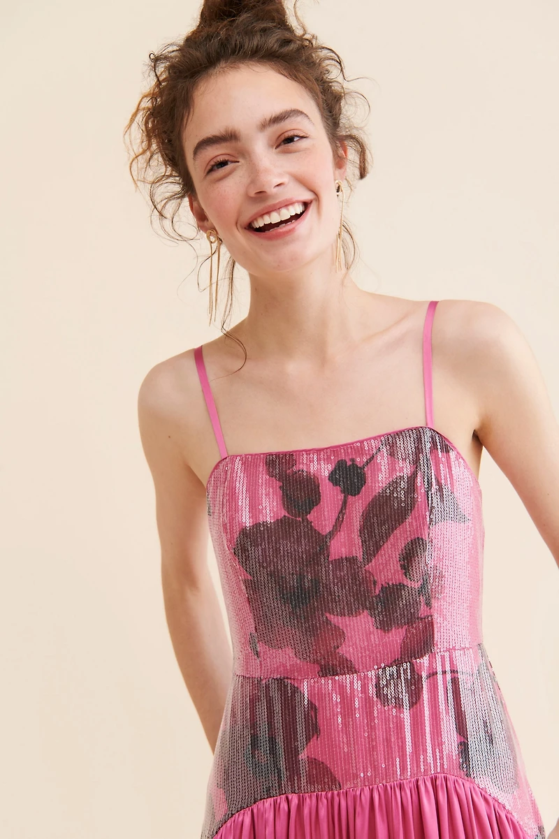 Hutch Sequin Floral Maxi Dress