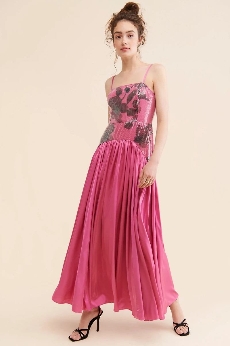 Hutch Sequin Floral Maxi Dress