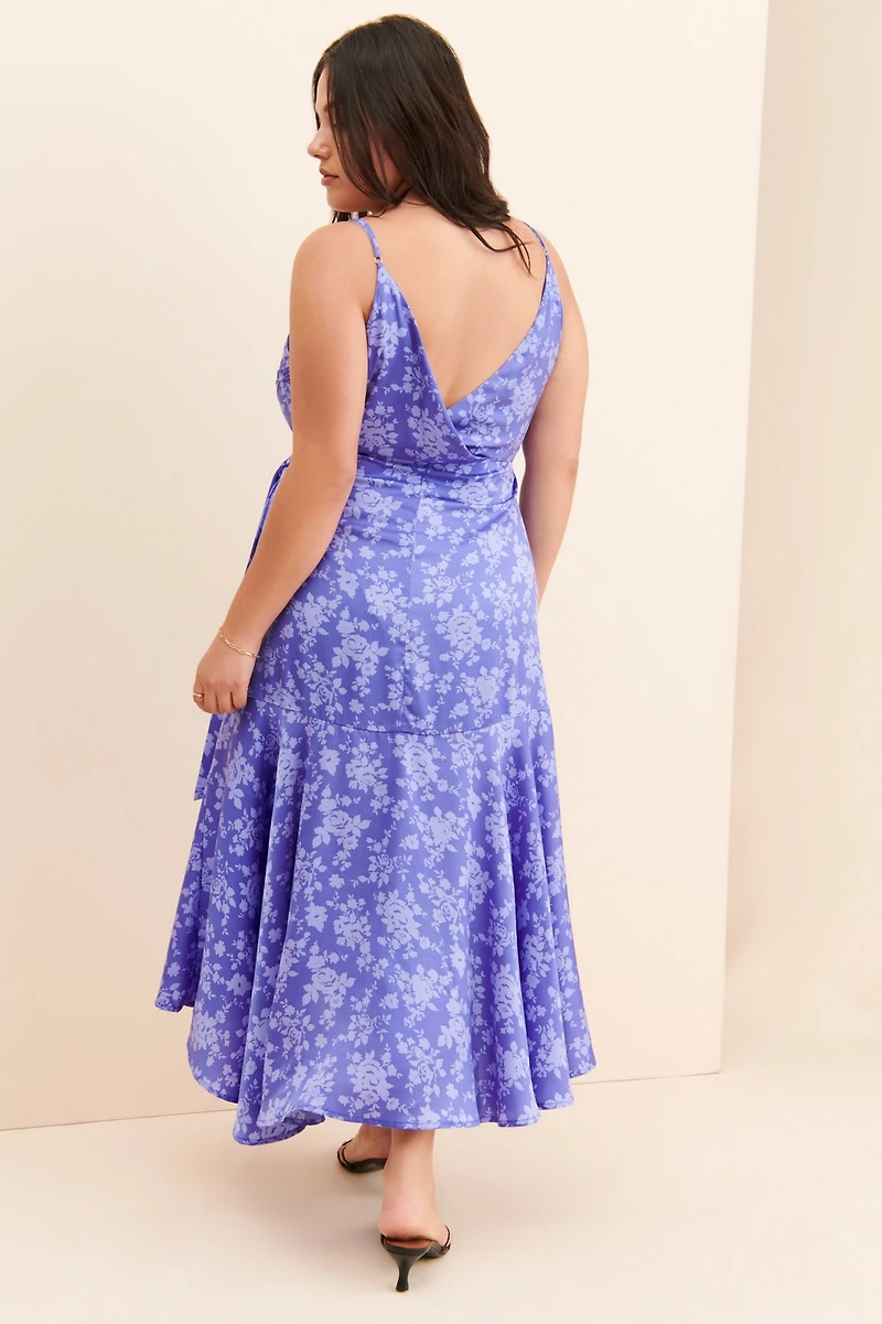 en elly Floral Ruffled Wrap Dress