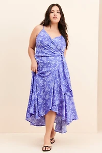 en elly Floral Ruffled Wrap Dress