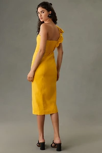 Ruffle One-Shoulder Slim Dress