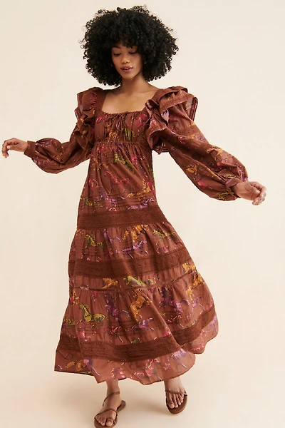 FARM Rio Dotted Horse Maxi Dress