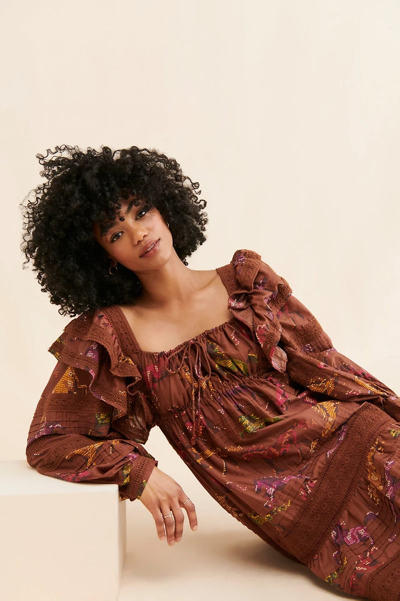 FARM Rio Dotted Horse Maxi Dress