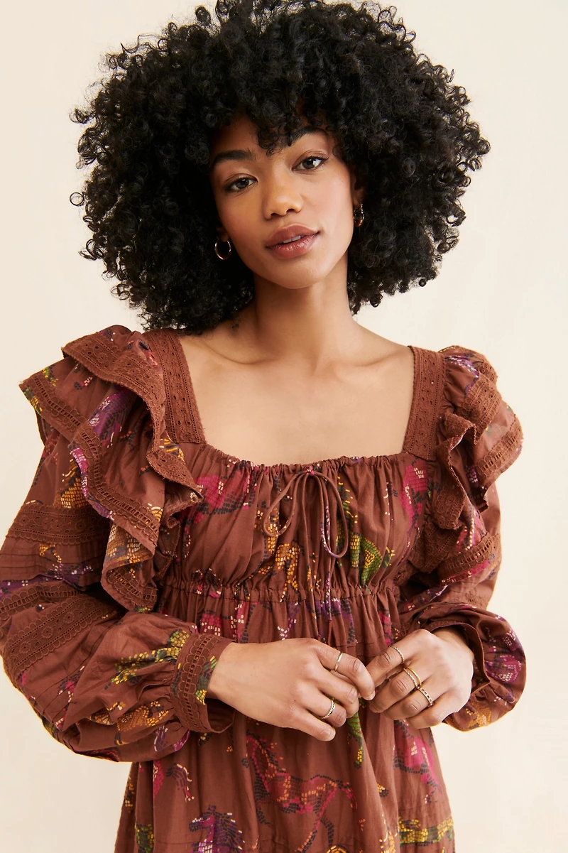 FARM Rio Dotted Horse Maxi Dress
