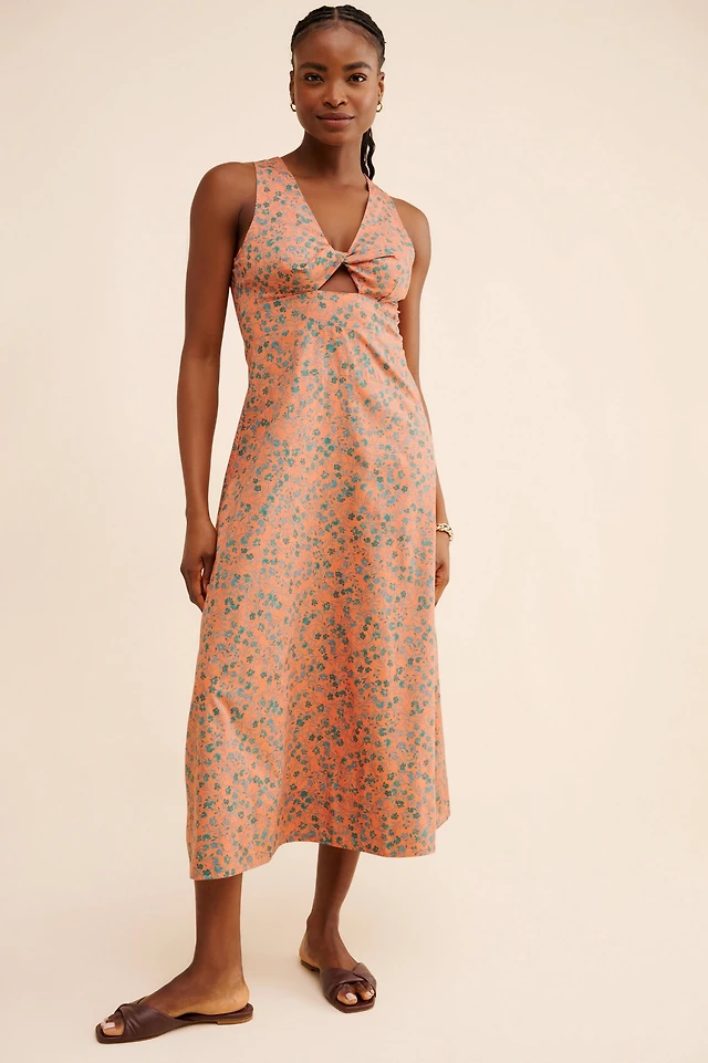madewell crochet dress Poplin Crocheted Knit Midi Dress