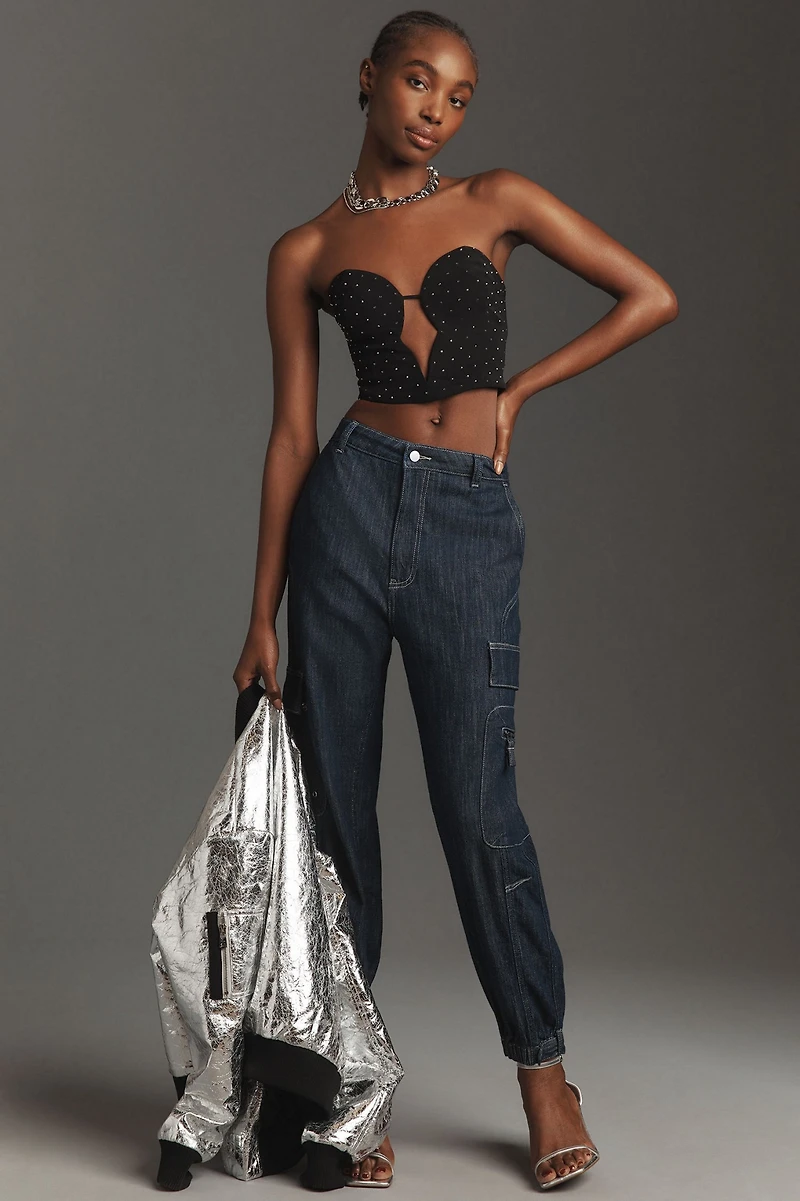 Pilcro Seamed Sport Low-Rise Cargo Jeans
