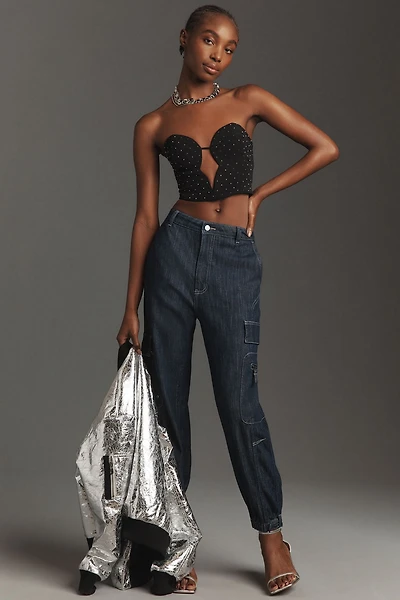 Pilcro Seamed Sport Low-Rise Cargo Jeans