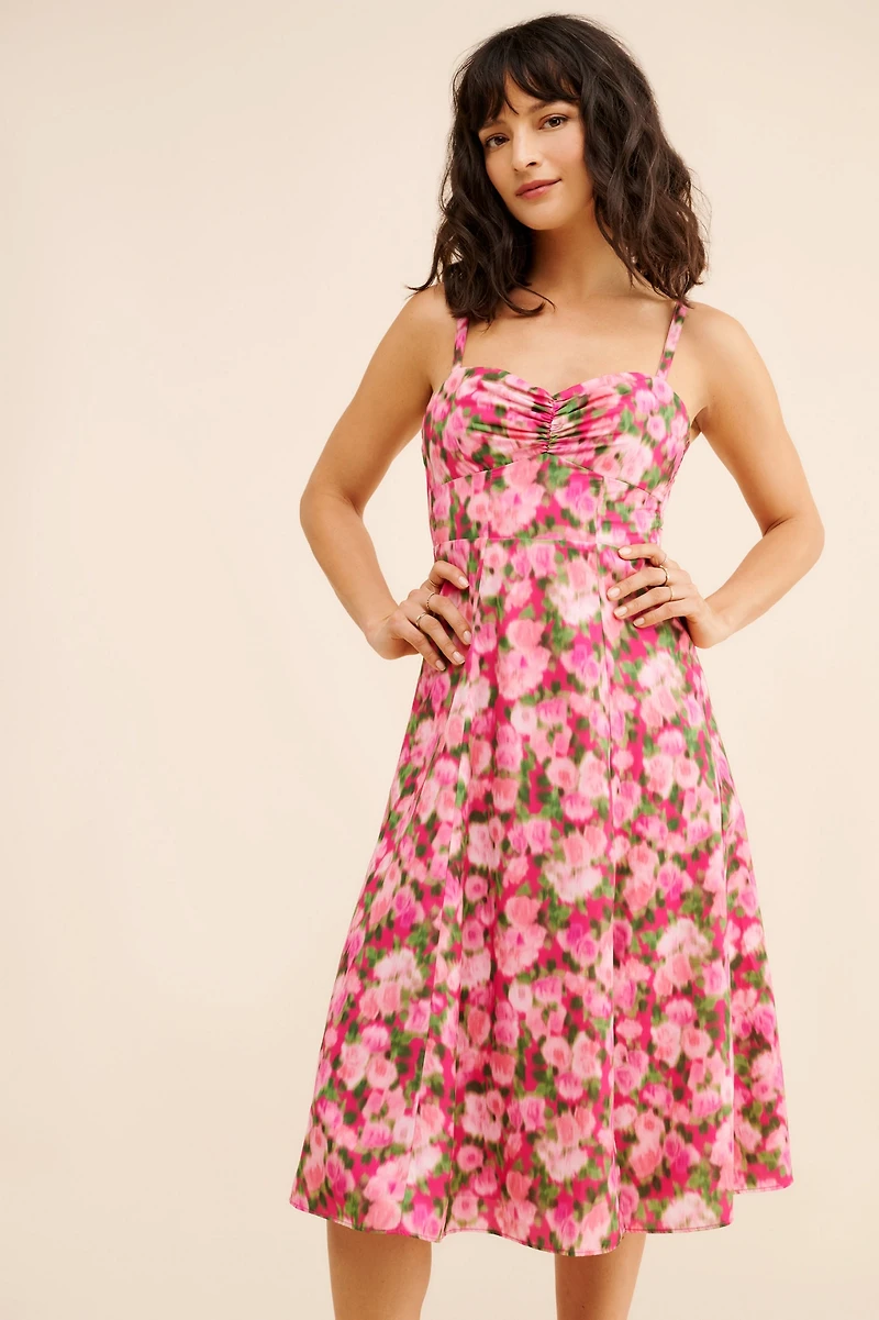 Rachel Parcell Ruched Cup Midi Dress