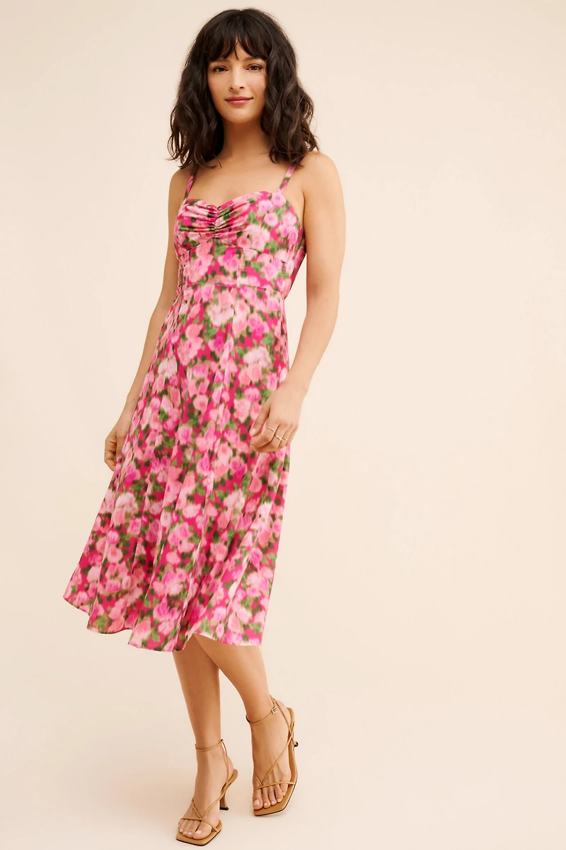Rachel Parcell Ruched Cup Midi Dress