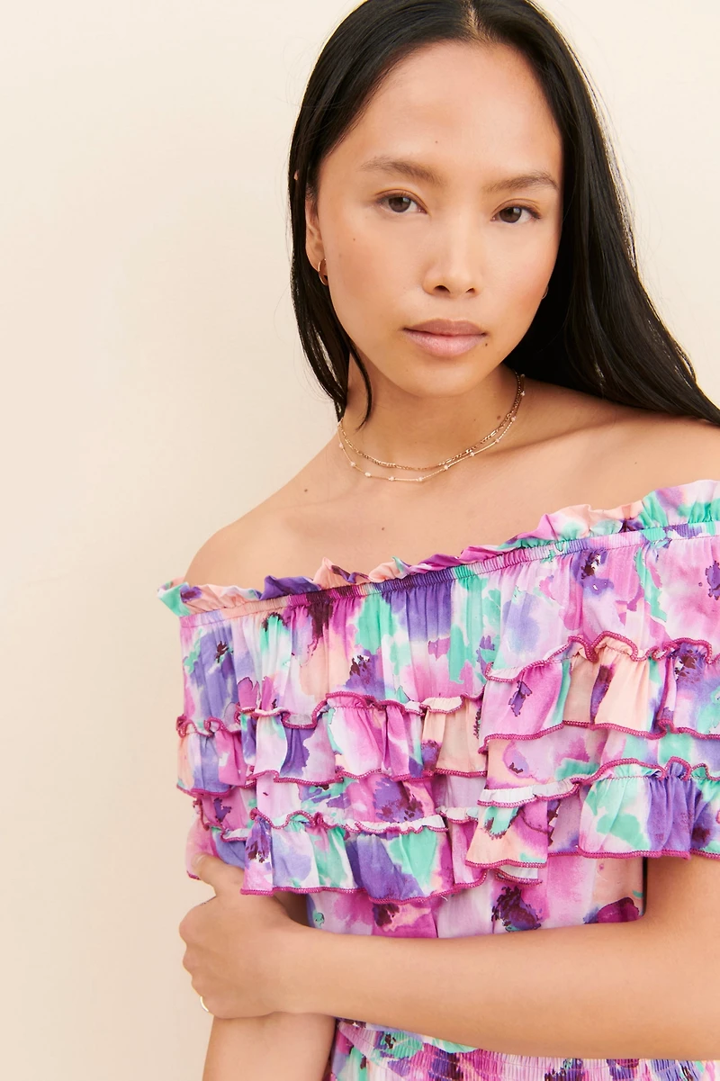 BTFL-Life Off-the-Shoulder Floral Mini Dress