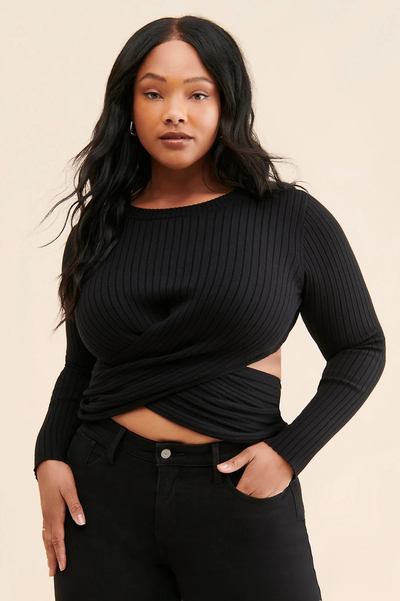4th & Reckless Frederick Cross-Front Sweater