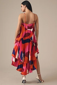 Hutch Tiered High-Low Pleated Dress