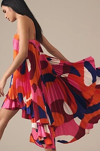 Hutch Tiered High-Low Pleated Dress