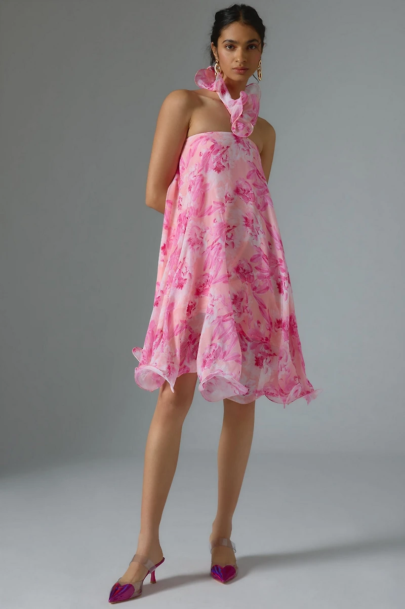 Mandira Wirk Floral Halter Swing Dress