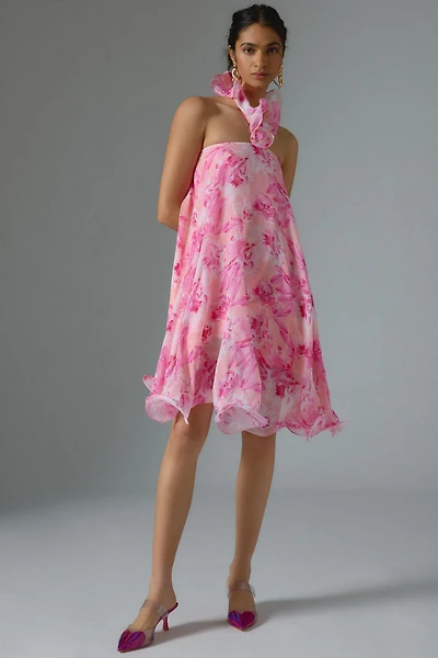 Mandira Wirk Floral Halter Swing Dress
