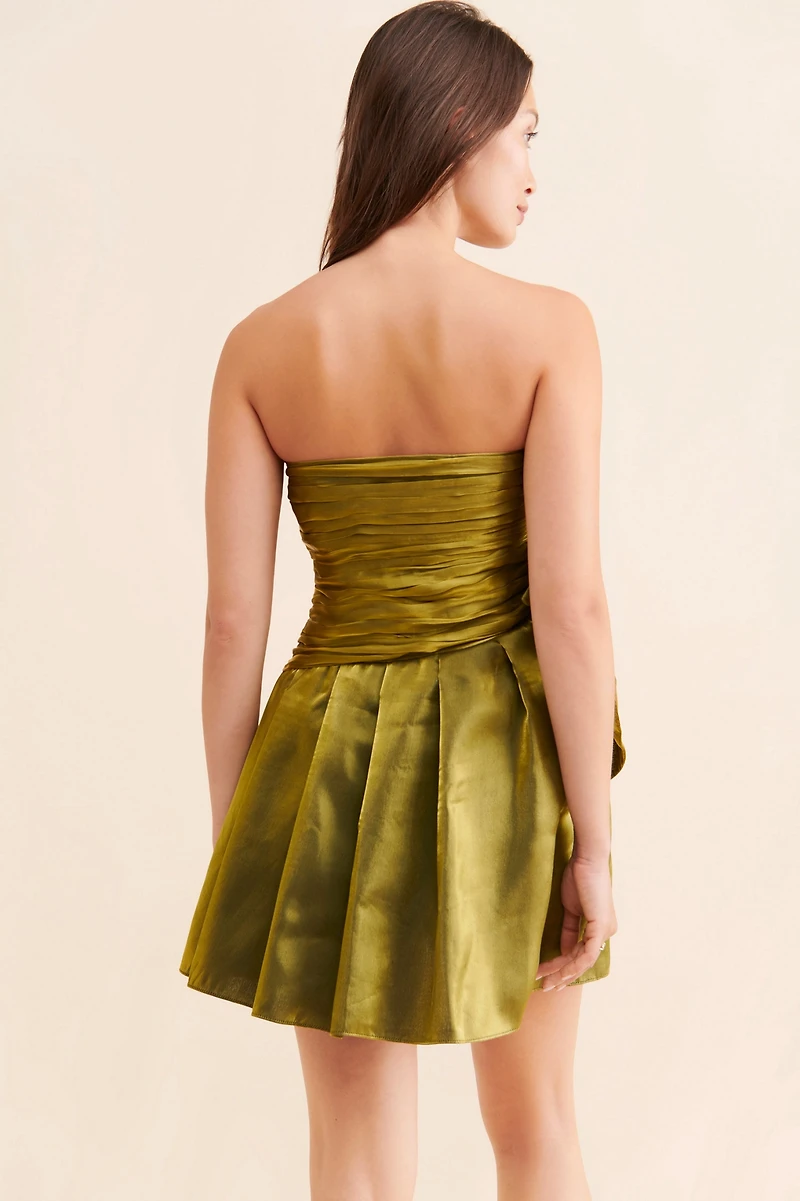 Bhanuni by Jyoti Liquid Metallic Bow Mini Dress