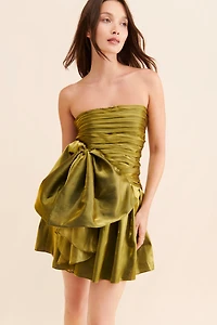 Bhanuni by Jyoti Liquid Metallic Bow Mini Dress