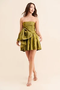Bhanuni by Jyoti Liquid Metallic Bow Mini Dress