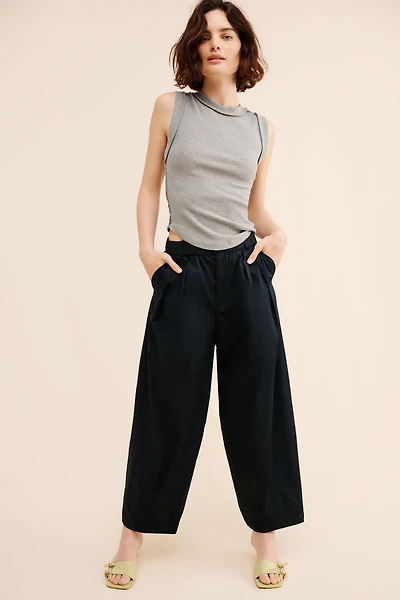 Maeve Curve Poplin Barrel Pants