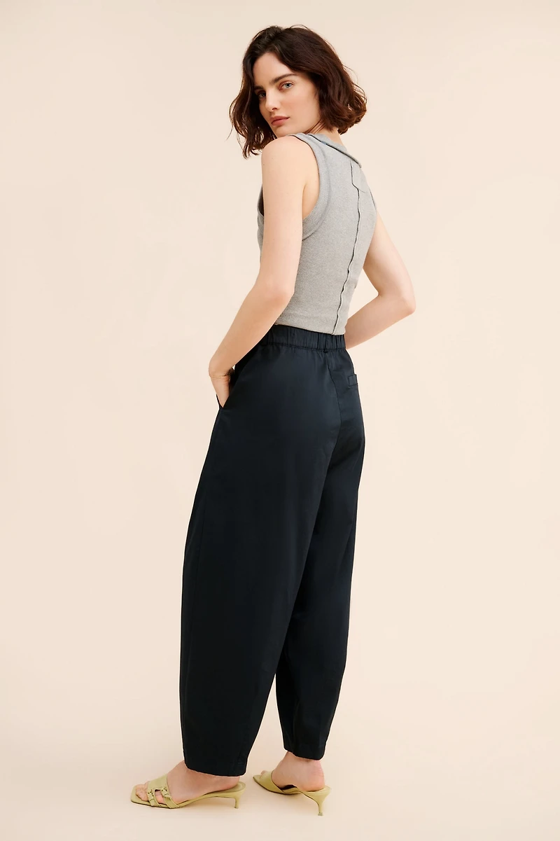 Maeve Curve Poplin Barrel Pants