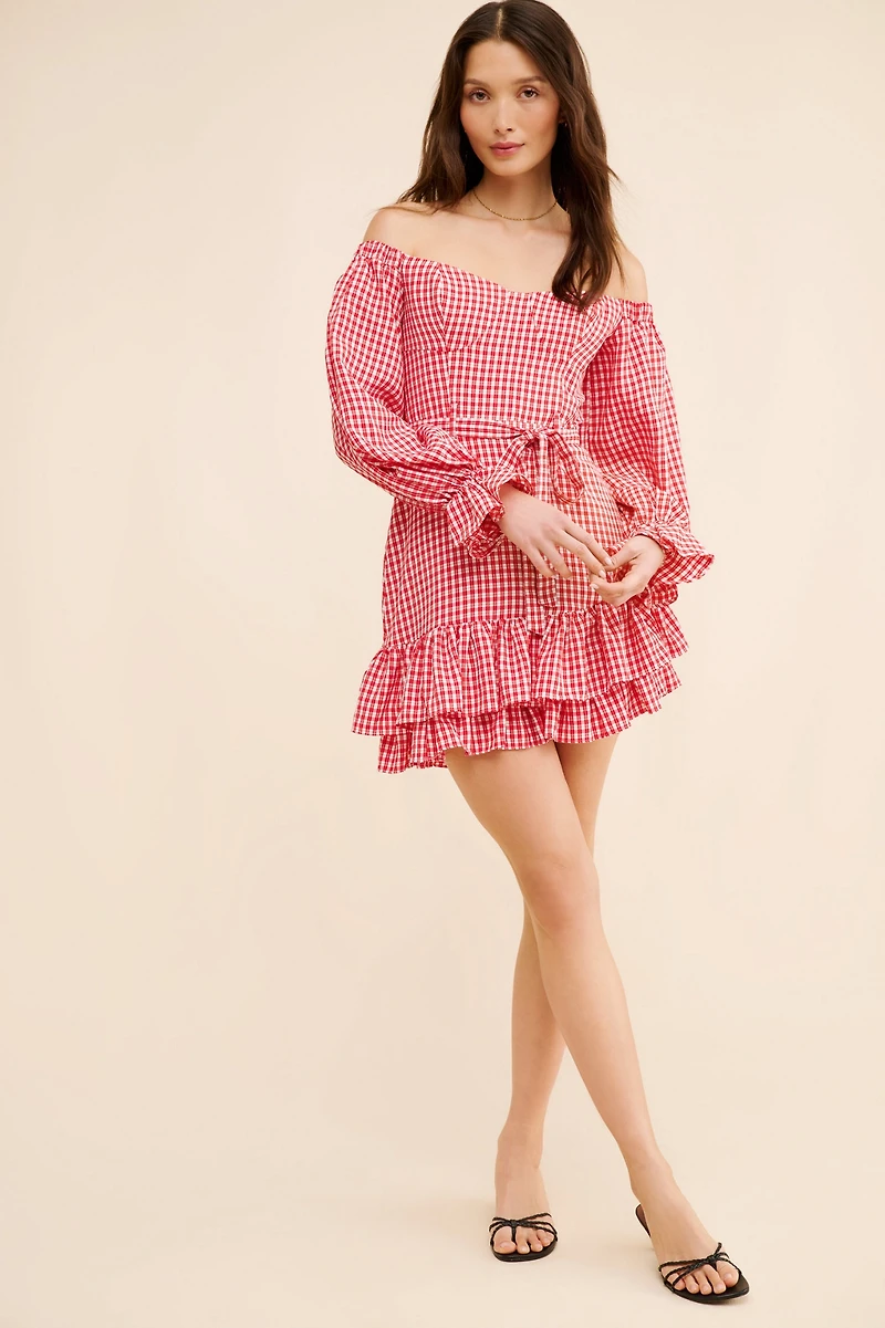 Bare Frill Mini Dress