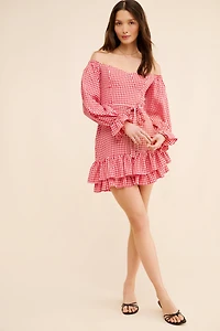 Bare Frill Mini Dress