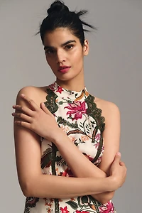 Lace-Trim A-Line Dress