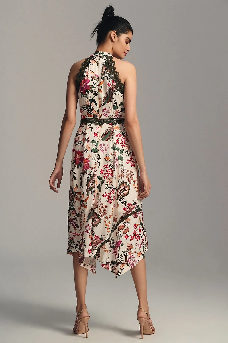 Lace-Trim A-Line Dress