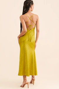 If By Sea Jacquard Cowl Neck Slip Dress