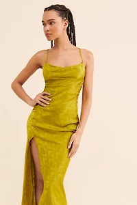 If By Sea Jacquard Cowl Neck Slip Dress