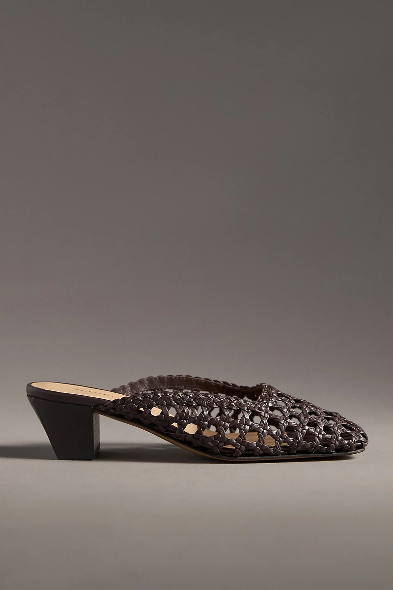 By Anthropologie Woven Mule Heels