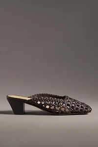 By Anthropologie Woven Mule Heels