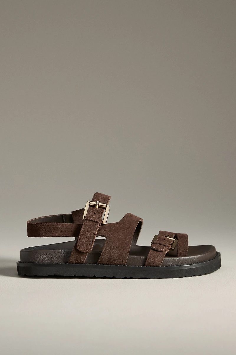 By Anthropologie Suede Buckle Sandals