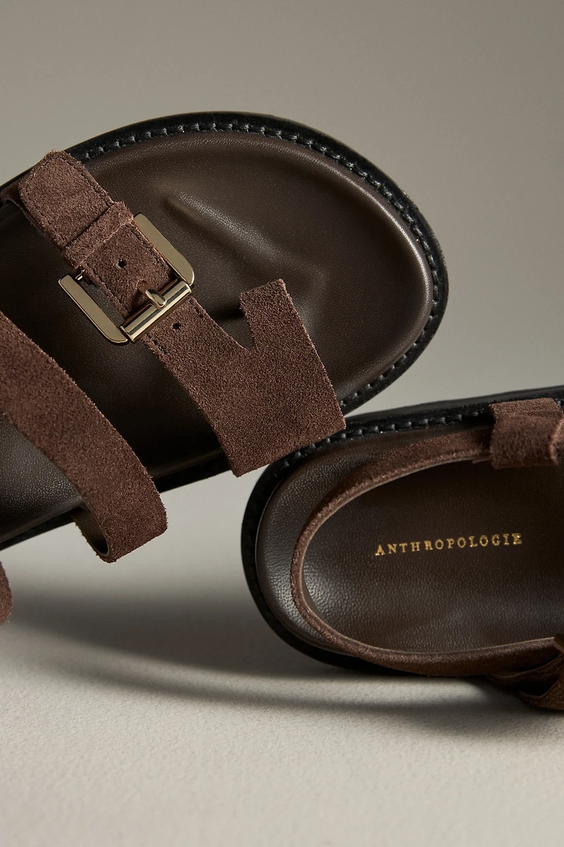 By Anthropologie Suede Buckle Sandals