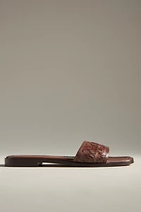 Woven Leather Slide Sandals