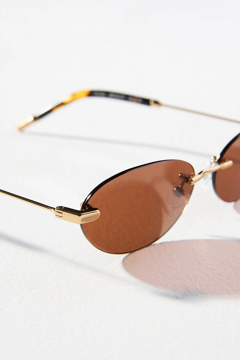 Jenny Bird Frameless Oval Sunglasses
