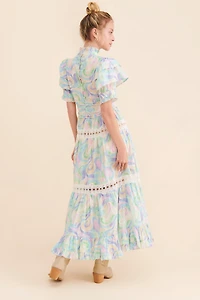 Love And Liberation Tiered Puff-Sleeve Maxi Dress
