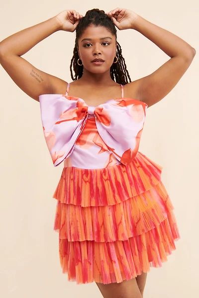 Hutch Sleeveless Tulle Bow Mini Dress