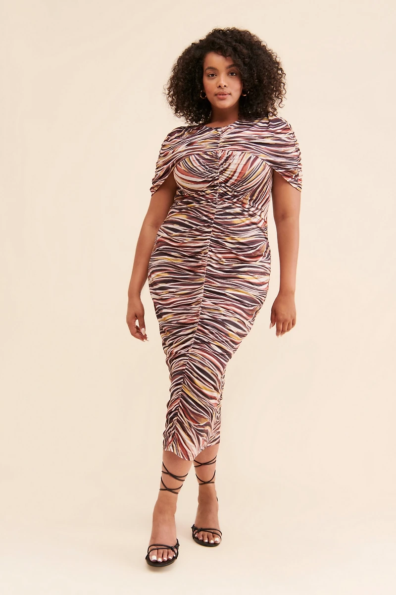 Eloquii Capelet Ruched Dress