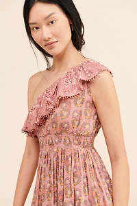 Gypsy Queen Paisley One Shoulder Mini Dress